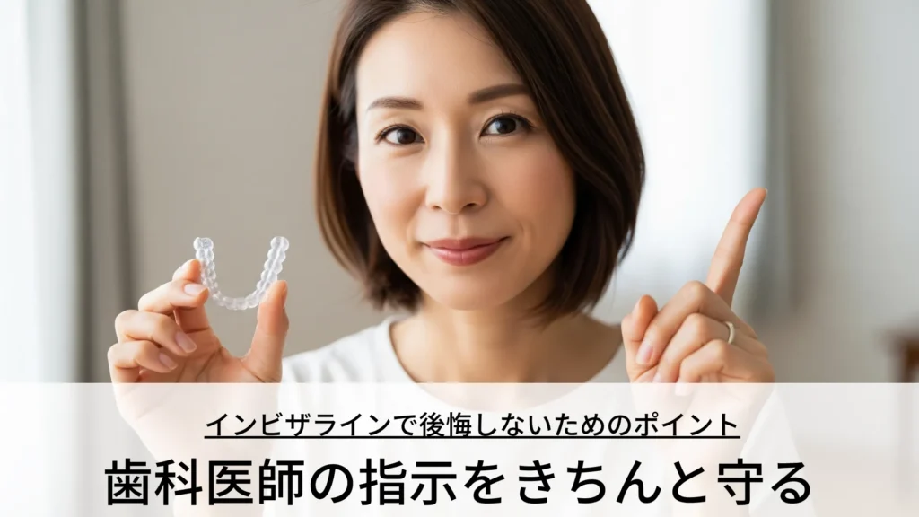 インビザラインで後悔しないためのポイント 歯科医師の指示をきちんと守る