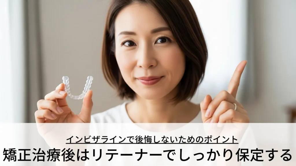 インビザラインで後悔しないためのポイント 治療後はリテーナーでしっかりと保定する